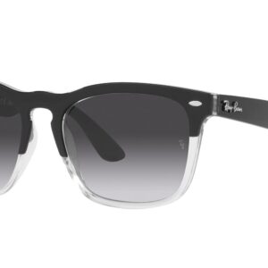 Ray-Ban RB4487 Steve Square Sunglasses, Black on Transparent/Grey Gradient Blue, 54 mm