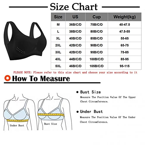 Ultra-Thin Ice Silk Bra, Plus Size Comfort Bra Silk Seamless Daily Sport Bras Beauty Back Yoga Bra with Removable Pads (Black+Blue, 5XL)