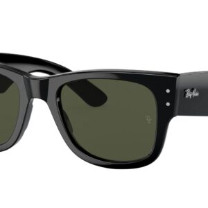 Ray-Ban RB0840S Mega Wayfarer Square Sunglasses, Black/Green, 51 mm