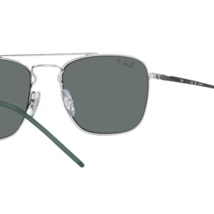 Ray-Ban RB3588 Square Sunglasses, Silver/Dark Grey Polarized, 55 mm