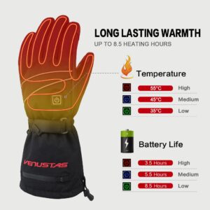 Venustas Heated Gloves for Men and Women, Rechargeable Heated Gloves and Winter Gloves ski Gloves Heat up to 7 Hours