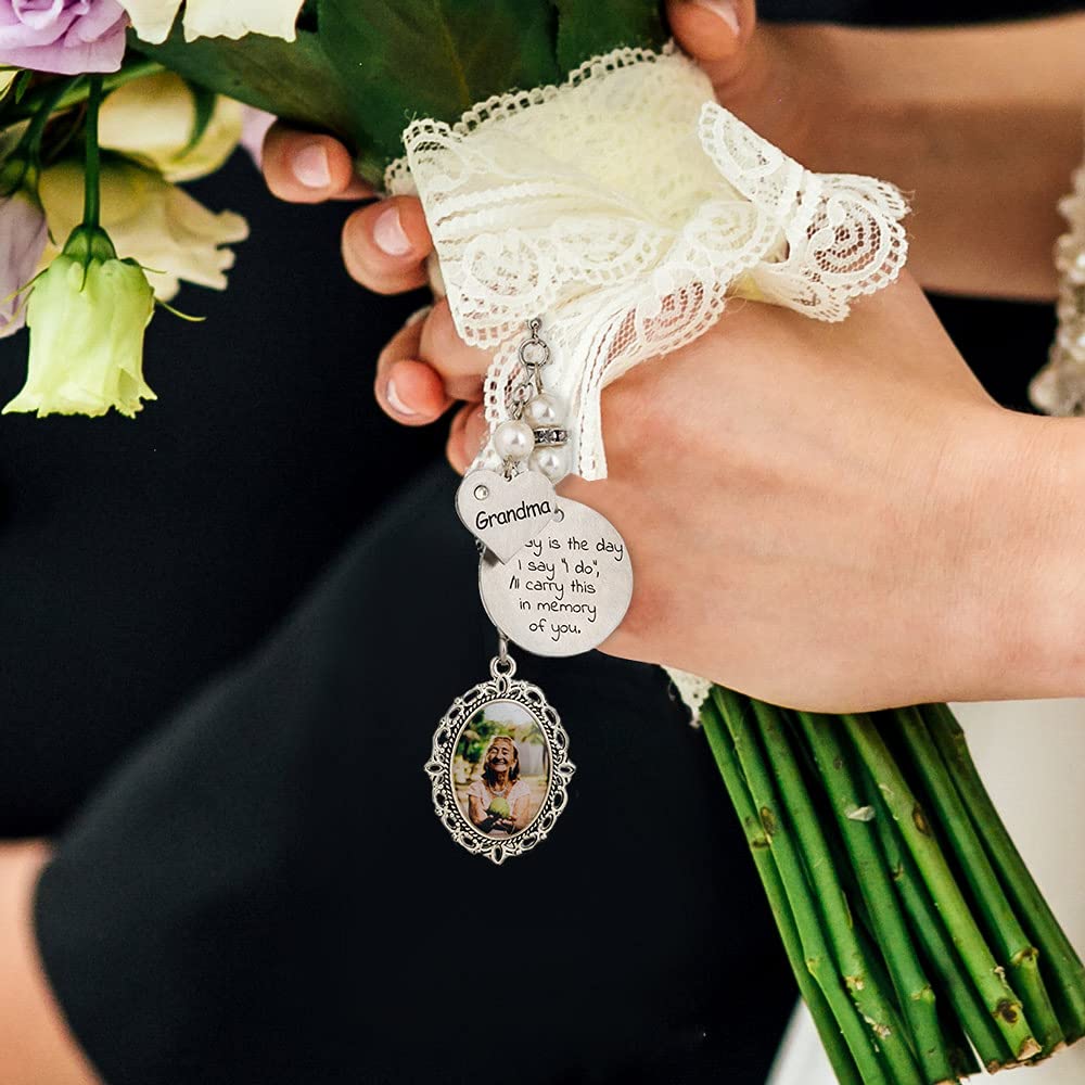 Dearlovey Customized Photo Charm for Bridal Memorial Bouquet