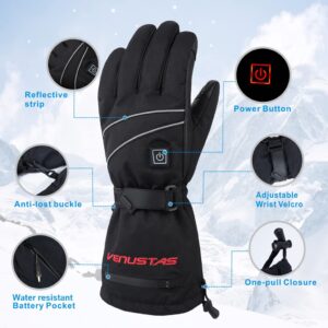 Venustas Heated Gloves for Men and Women, Rechargeable Heated Gloves and Winter Gloves ski Gloves Heat up to 7 Hours