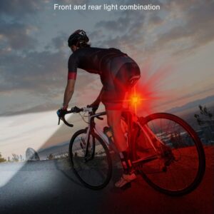 Bike Lights Set Ultra Bright, Cuvccn Bicycle Light Rechargeable with 6 Spot & Flood Beams, IP65 Waterproof Bike Lights for Night Riding, DIY 4X4 + 6X6 Modes Bike Headlight and Tail Light Reflectors