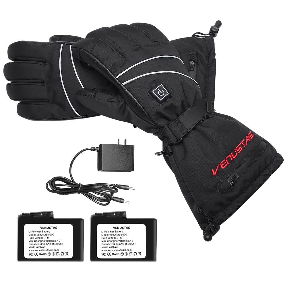 Venustas Heated Gloves for Men and Women, Rechargeable Heated Gloves and Winter Gloves ski Gloves Heat up to 7 Hours