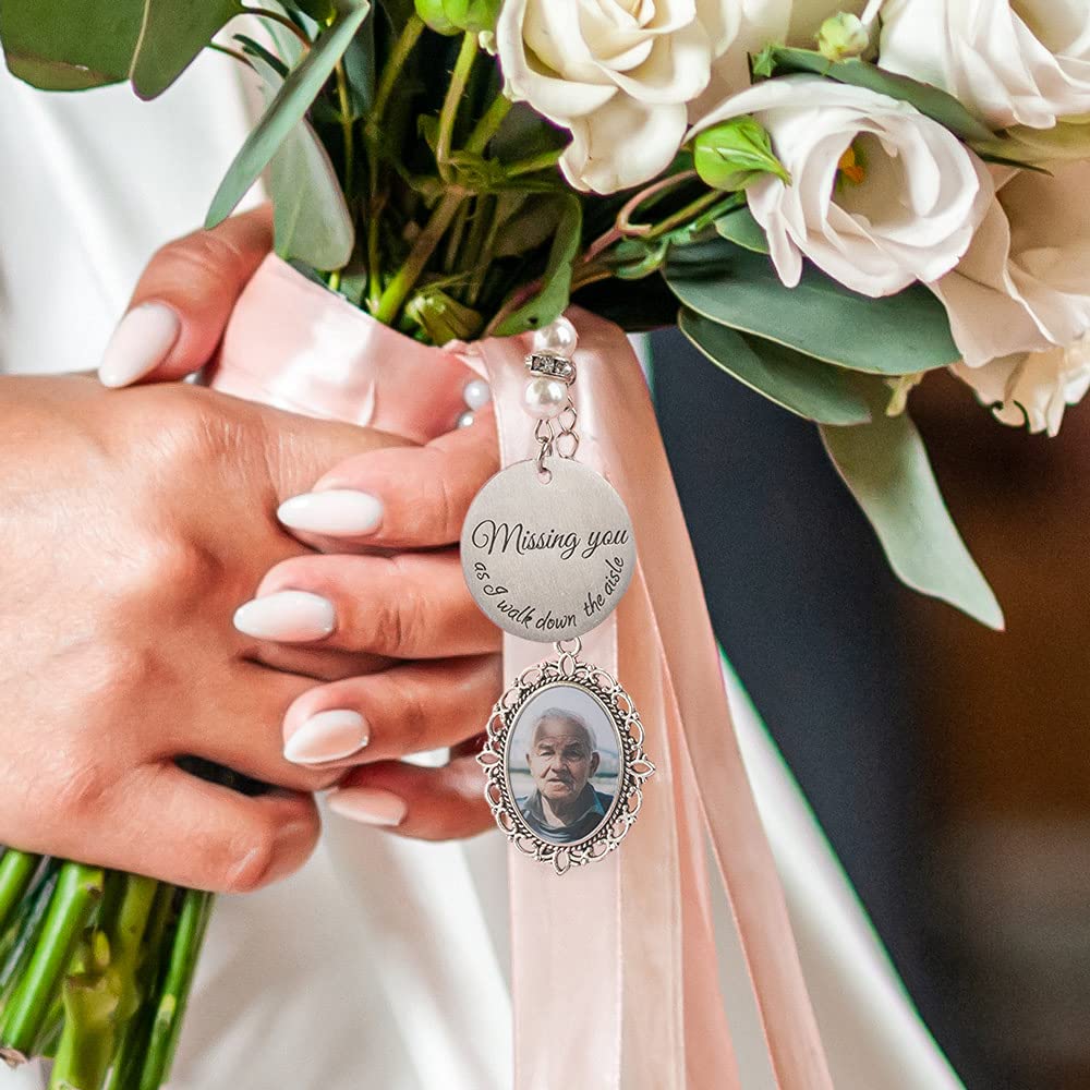 Dearlovey Customized Photo Charm for Bridal Memorial Bouquet