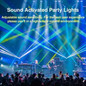 Ehaho DJ Laser Party Lights, 3D Animation RGB Laser Stage Lighting, DMX512 Music Sound Activated Disco Projector Lights, Remote Control Beam Effect Scan Light for Bar Wedding Nightclub Live Show