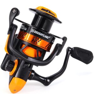 Sougayilang Fishing Reel, Ultralight Spinning Reel with Aluminum Spool, 5.2:1 High Speed Spinning Fishing Reel, 1000-6000 Series for Freshwater-Orange 3000