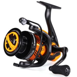 Sougayilang Fishing Reel, Ultralight Spinning Reel with Aluminum Spool, 5.2:1 High Speed Spinning Fishing Reel, 1000-6000 Series for Freshwater-Orange 3000