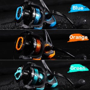 Sougayilang Fishing Reel, Ultralight Spinning Reel with Aluminum Spool, 5.2:1 High Speed Spinning Fishing Reel, 1000-6000 Series for Freshwater-Orange 3000