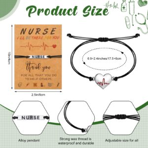 Yinkin 24 Pcs Nurse Gifts for Women Nurse Appreciation Bracelet Gifts with Blessing Card Stethoscope Heart RN Bracelet School Nursing Student Gifts Practitioner Graduation Jewelry for Nurses Men Week