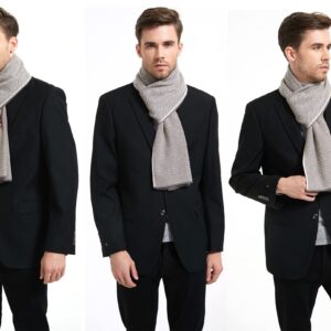 LanHong Men Winter Cashmere Scarf Wool Soft Warm Knitted Casual Scarves for Men