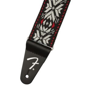 Fender Pasadena Woven Strap, 2in, Red Snowflake