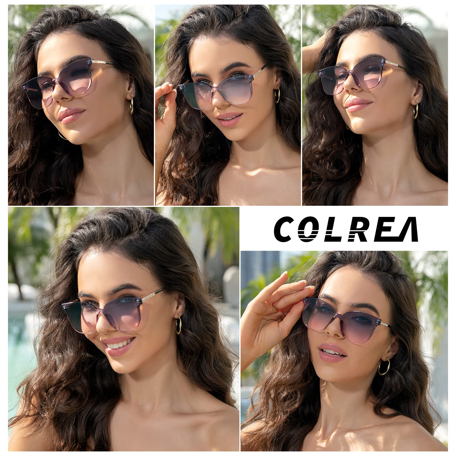 Colrea Classic Square Sunglasses designed for Women, Trendy Frameless Sunglasses with UV Protection CL22001