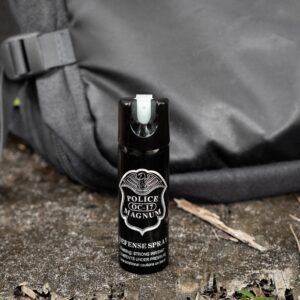 POLICE MAGNUM Pepper Spray Self Defense- Portable Max Strength Tactical Gear 3oz Twist Lock (Glow in Dark)