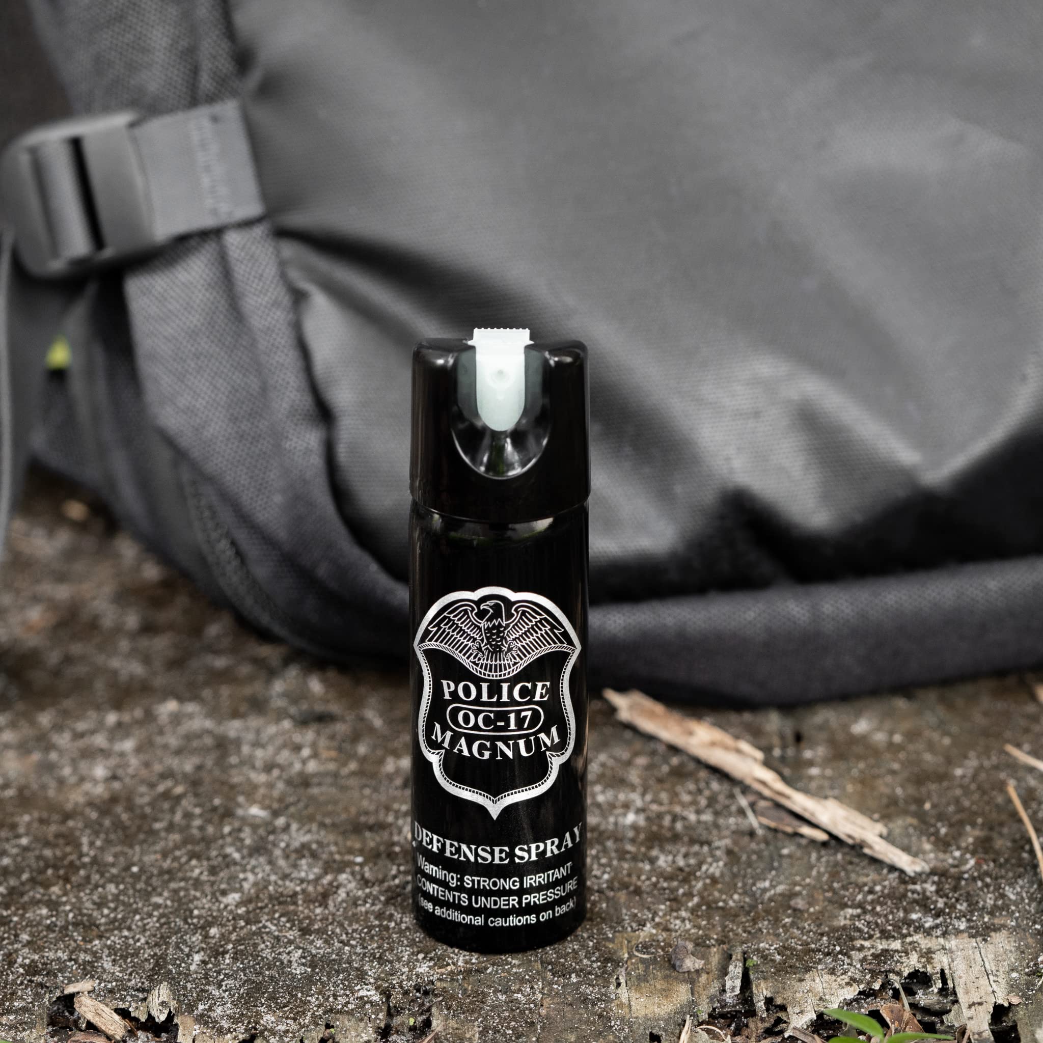 POLICE MAGNUM Pepper Spray Self Defense- Portable Max Strength Tactical Gear 3oz Twist Lock (Glow in Dark)