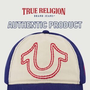 True Religion Kids Baseball Hat with Large Horseshoe Logo, Navy, One Size