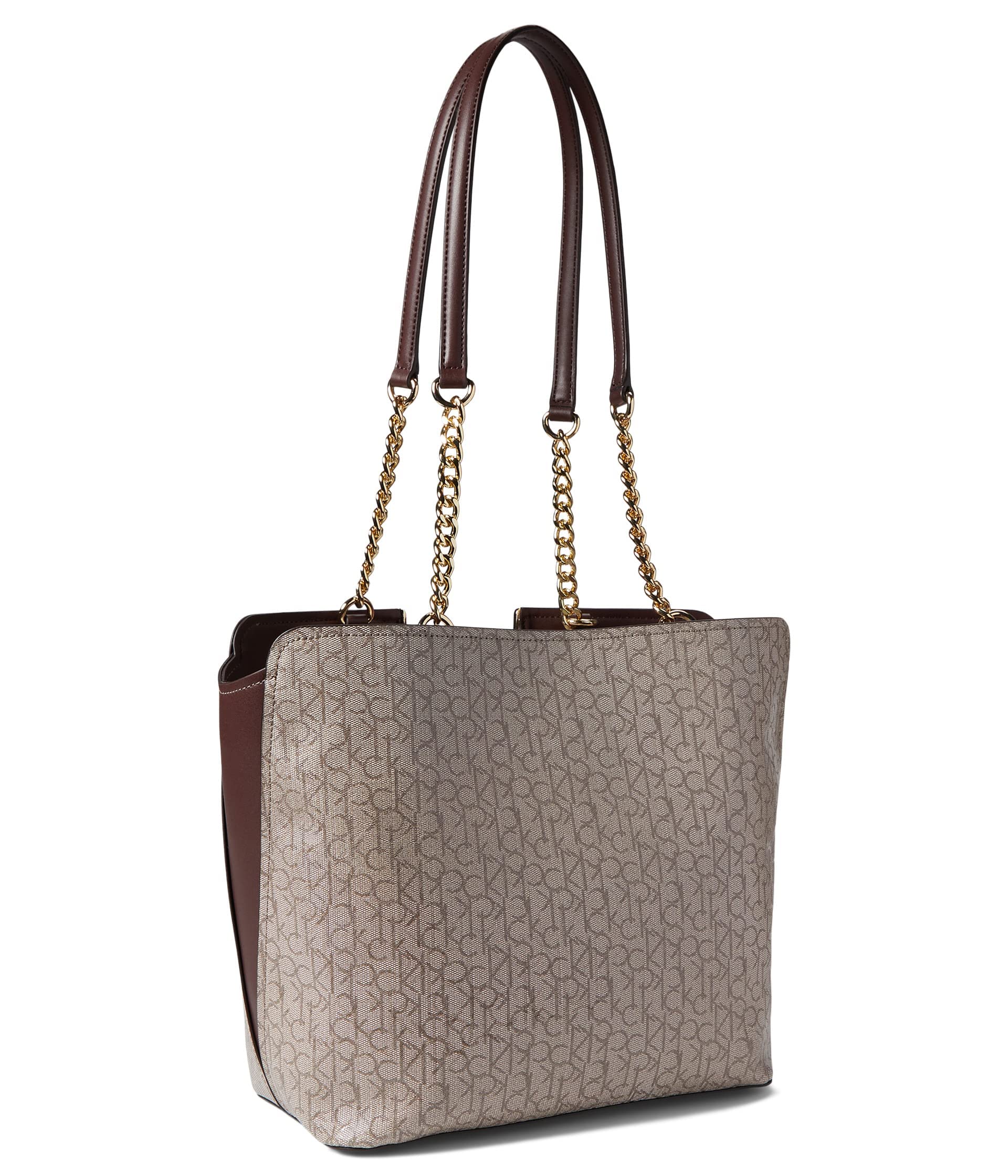 Calvin Klein Finley Tote Mini Tx Almond/Taupe/Brunette One Size