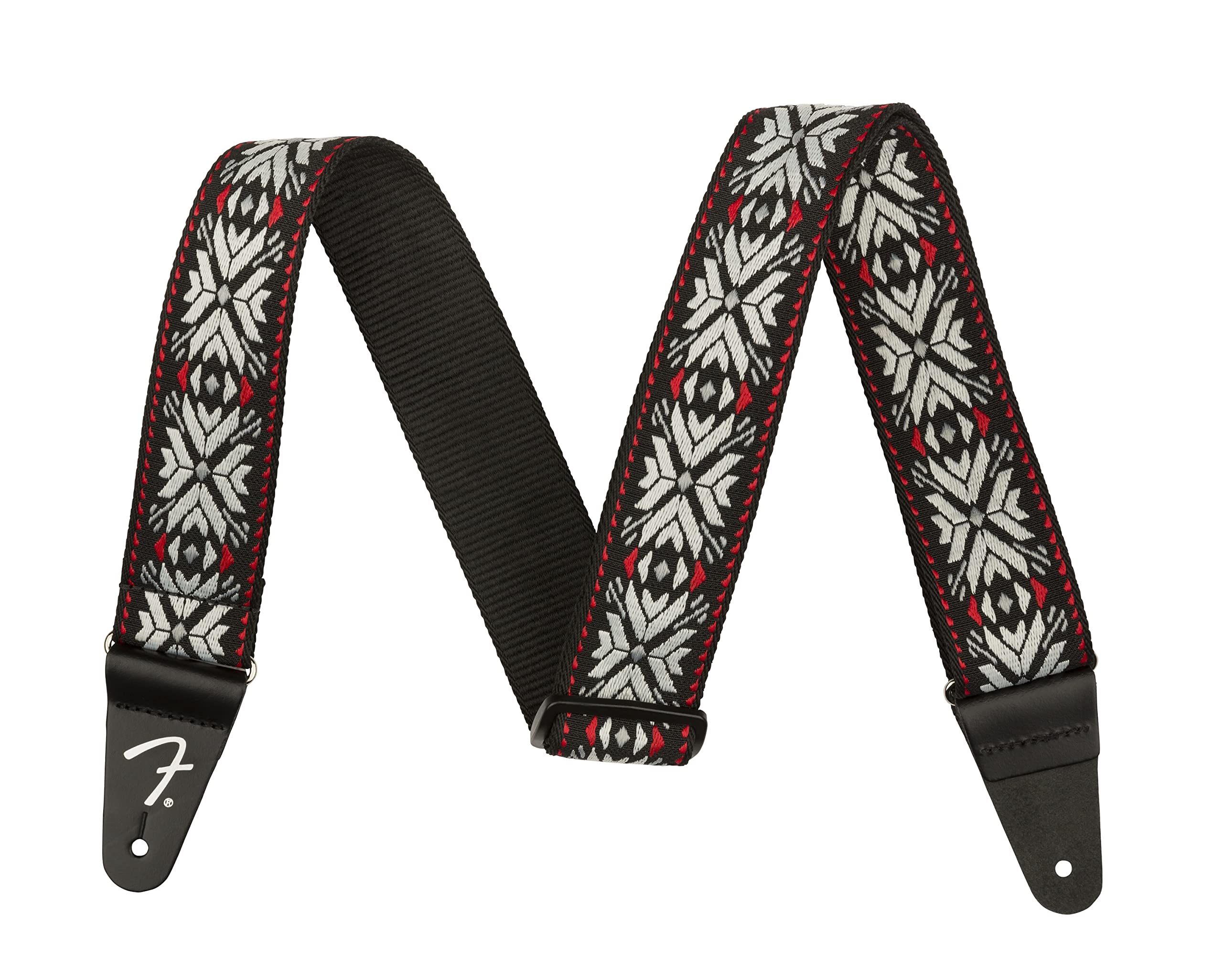 Fender Pasadena Woven Strap, 2in, Red Snowflake