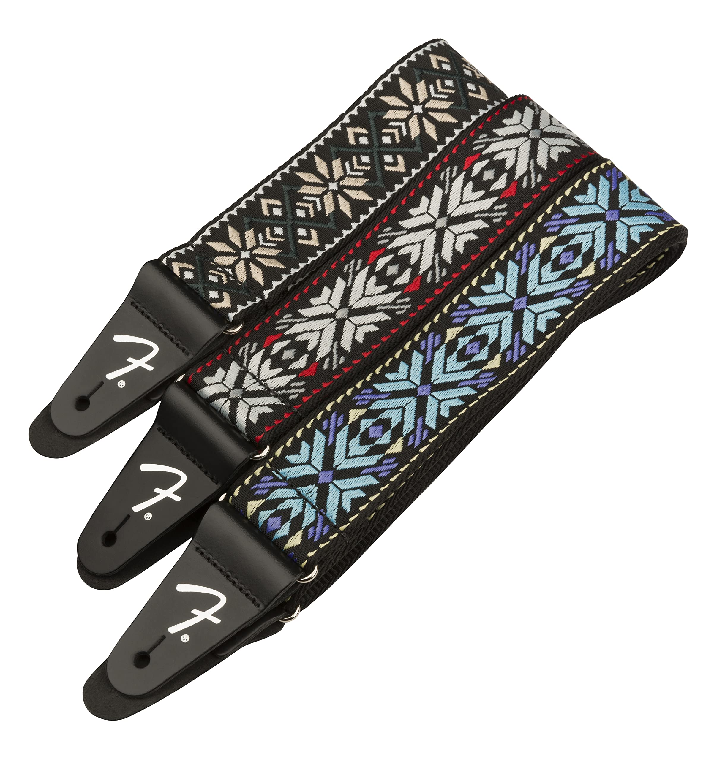 Fender Pasadena Woven Strap, 2in, Red Snowflake