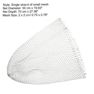 PATIKIL Fishing Net Replacement, Dia.19.7" PE Landing Net Replacement Mesh for Freshwater Saltwater Fishing, Gray