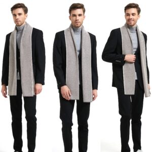 LanHong Men Winter Cashmere Scarf Wool Soft Warm Knitted Casual Scarves for Men