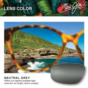 Maui Jim Men's and Women's Moon Doggy Polarized Fashion Sunglasses, Titanium/Neutral Grey, Medium