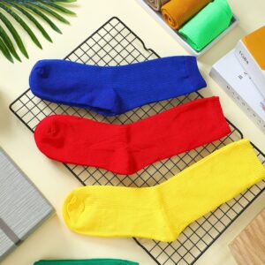 Yaomiao 20 Pairs Boys Solid Dress Socks Colorful Crew Socks Long Socks for Boy Casual Lightweight Cotton Athletic Socks Breathable Socks for Boys Girls