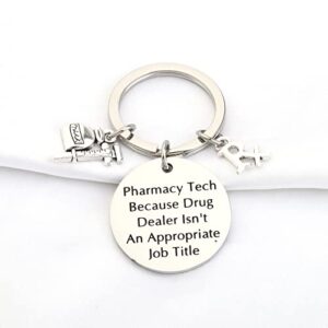 FOTAP Pharmacy Tech Gift Pharmacy Tech Drug Dealer Isn't Appropriate Keychain Pharmacy Student Gift Future Pharmacist Gift Lab Week Gift (Pharmacy tech key)