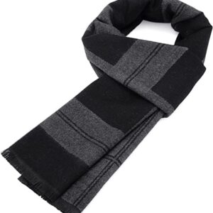 Zando Black Scarf for Men Scarf Winter Soft Scarf Mens Striped Scarf Cotton Scarf Designer Scarf Cashmere Scarves Wrap Scarf Lightweight Scarf Checkered Scarf