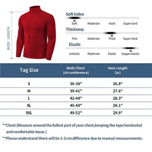 Zengjo Turtleneck Men Thermal Long Sleeve(Orange,L)