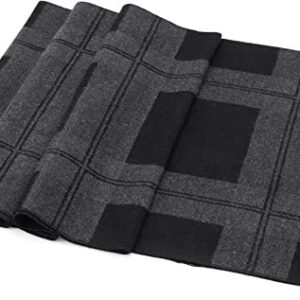 Zando Black Scarf for Men Scarf Winter Soft Scarf Mens Striped Scarf Cotton Scarf Designer Scarf Cashmere Scarves Wrap Scarf Lightweight Scarf Checkered Scarf