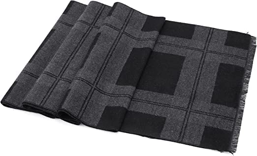 Zando Black Scarf for Men Scarf Winter Soft Scarf Mens Striped Scarf Cotton Scarf Designer Scarf Cashmere Scarves Wrap Scarf Lightweight Scarf Checkered Scarf