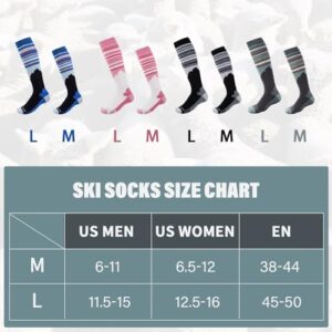 RIOROO Ski Socks Merino Wool,2/3 Pairs Pack Skiing and Snowboarding Socks For Men Women Youth,Winter Knee High Thermal Socks