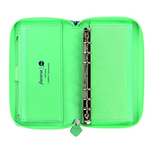 Filofax Saffiano Personal Compact Zip Organizer - The Budget Mom Limited Edition, Leather-Look, Six Rings (CMT028776), Blue