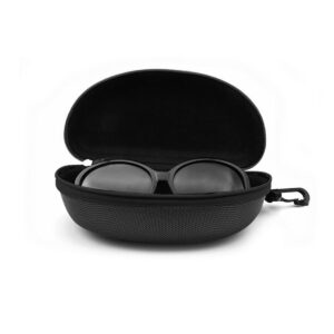 3pcs Zipper Hard Shell Sunglasses Case and Eyeglasses Case Portable Travel Glasses Case with Plastic Hook (Black)