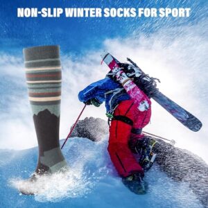 RIOROO Ski Socks Merino Wool,2/3 Pairs Pack Skiing and Snowboarding Socks For Men Women Youth,Winter Knee High Thermal Socks