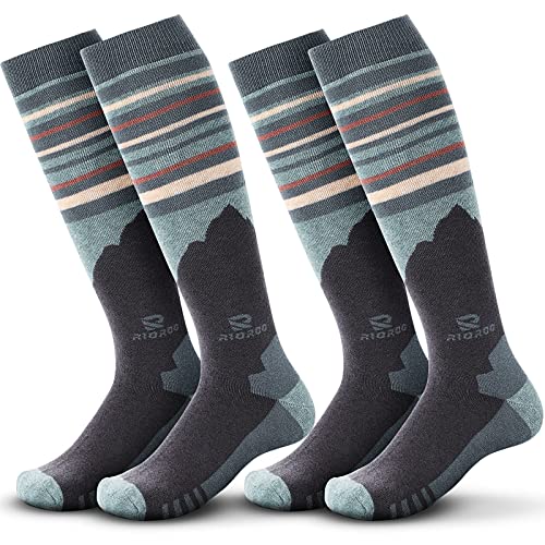 RIOROO Ski Socks Merino Wool,2/3 Pairs Pack Skiing and Snowboarding Socks For Men Women Youth,Winter Knee High Thermal Socks