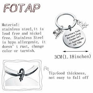 FOTAP Pharmacy Tech Gift Pharmacy Tech Drug Dealer Isn't Appropriate Keychain Pharmacy Student Gift Future Pharmacist Gift Lab Week Gift (Pharmacy tech key)