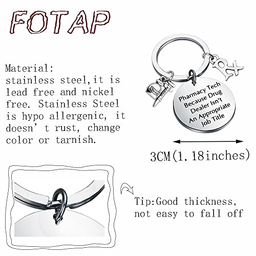 FOTAP Pharmacy Tech Gift Pharmacy Tech Drug Dealer Isn't Appropriate Keychain Pharmacy Student Gift Future Pharmacist Gift Lab Week Gift (Pharmacy tech key)