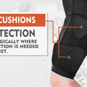 DGXINJUN Youth Kids Padded Compression Short Hip Portector 5 Pads Football Girdle