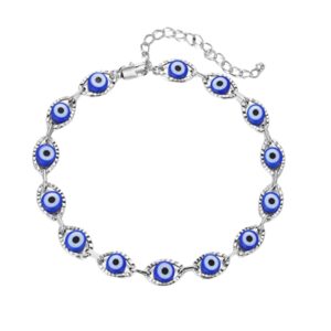 Fuqimanman2020 Evil Eye Bracelet Anklet for Women Gold Silver Blue Multi-Color Evil Eye Link Chain Bracelets Anklet for Women