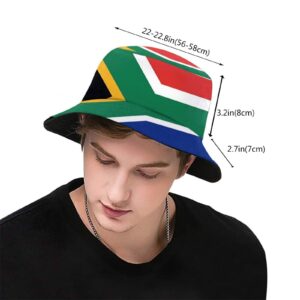 Cute South Africa Flag Bucket Hats Fashion Sun Cap Packable Outdoor South African Boonie Cap for Unisex Women and Men