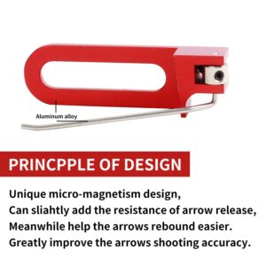 FENJANER Archery Arrow Rest Micro Magnetic Arrow Rest for Recurve Bow Hunting Shooting Accessories Right Hand (Red)