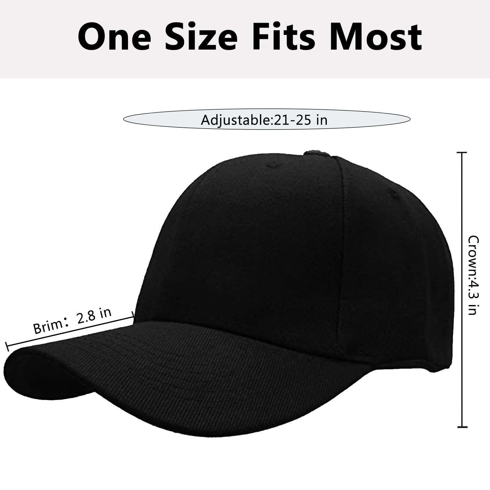 2 Pack Baseball Cap Men Women Cotton Dad Hat Classic Adjustable Plain Golf Hat Low Profile Unisex