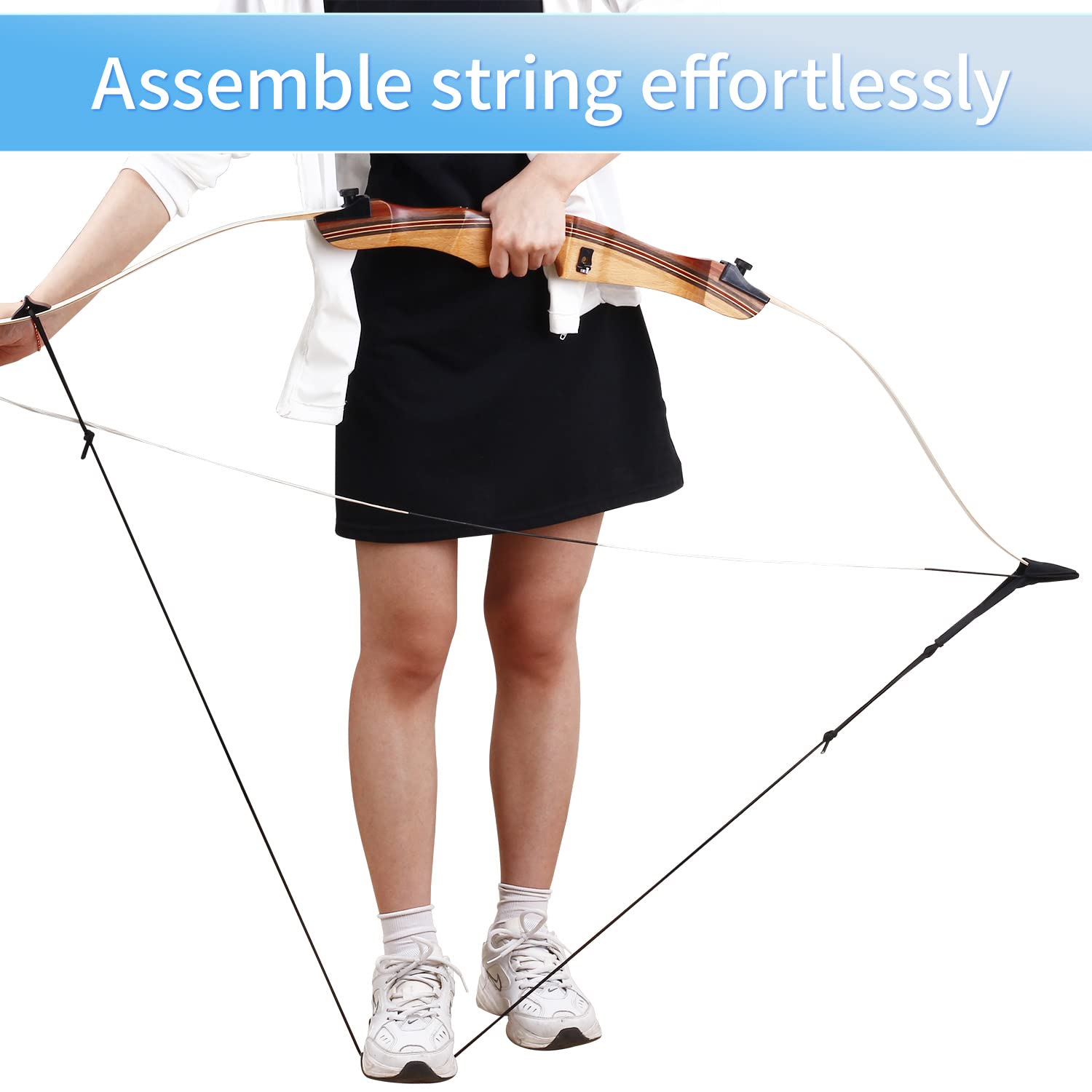 FENJANER Recurve Bow Stringer Tool Stringer Tool for Longbow Archery Outdoor Hunting Accessories