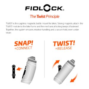 FIDLOCK Twist Essential Bag with Bike Base - Optimized for Bike’s Frame Triangle - Splash-proof Material Closure - Additional Compartments Inside and Outside - Large, Black