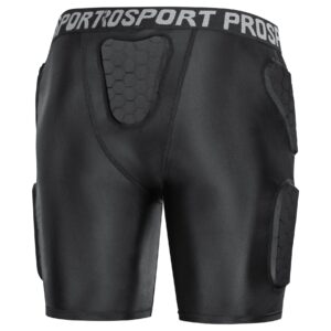 DGXINJUN Youth Kids Padded Compression Short Hip Portector 5 Pads Football Girdle