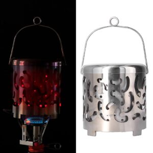 BORDSTRACT Camping Heater, Mini Stainless Steel Outdoor Stove Warming Cover, Stove Covering Heater for Outdoor, Camping, Backpacking, Hiking