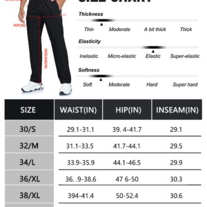 GAXIDES Mens Athletic Workout Jogging Pants with Zipper Pockets Waterproof Sweatpants Mens Lightweight Quick Dry Black M